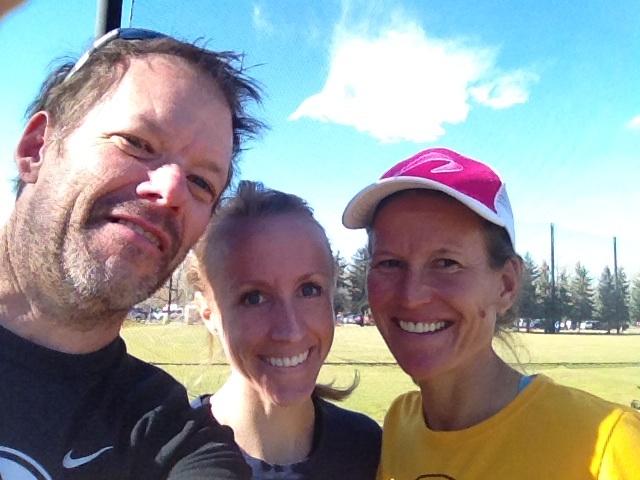 Steens Staffers, Mike Blackmore, Ladia Albertsons-Junkins and Melody Fairchild meet up for selfie at USATF National Cross Country Championships in Boulder Co on Feb. 7th.