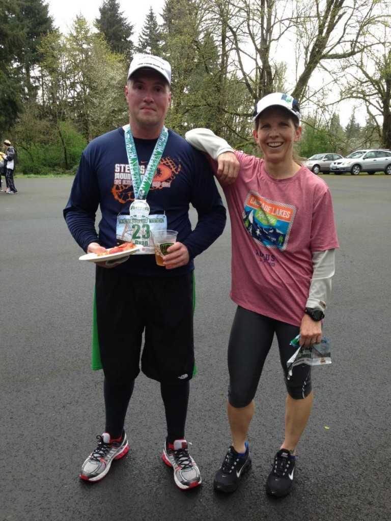 Steens Medical Staffers Ryan Burke EMT and Jeni Fellman RN after finish of 1/2 Marathon. Ryan's first one! 